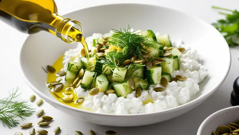 Cottage Cheese Breakfast Bowl with Cucumber and Herbs.webp
