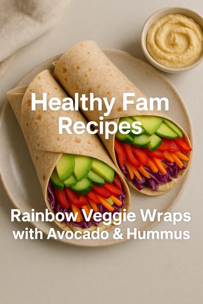 Rainbow Veggie Wraps with Avocado & Hummus