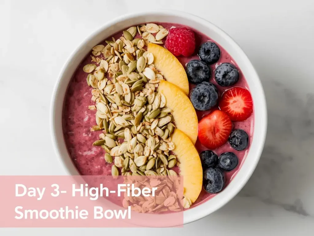 High-Fiber Smoothie Bowl with Oat Bran Topping—7-Day Diabetes-Friendly Breakfast Meal Plan