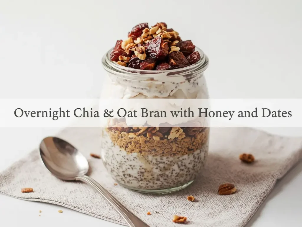 Overnight Chia and Oat Bran with Honey and Dates